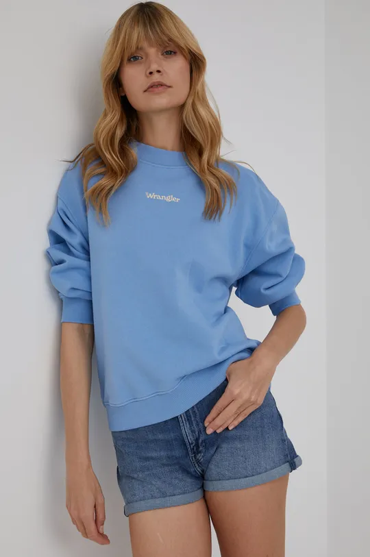 μπλε Βαμβακερή μπλούζα Wrangler Γυναικεία