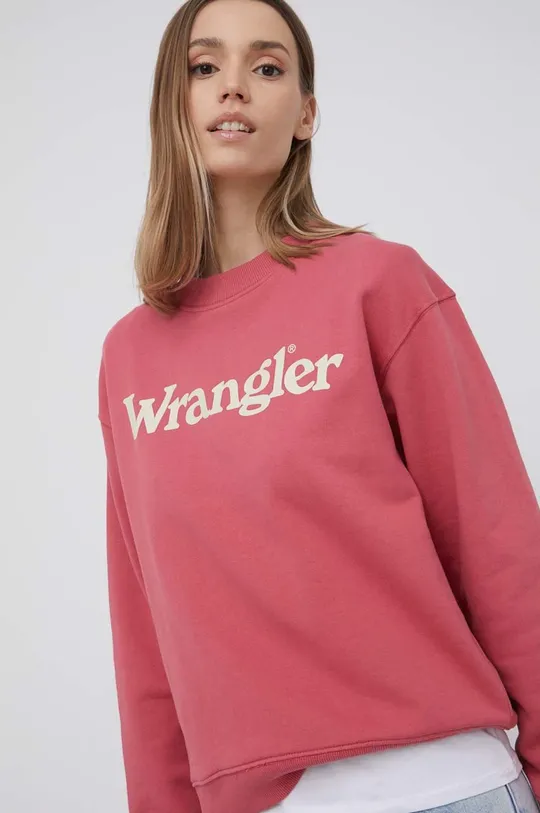 ροζ Βαμβακερή μπλούζα Wrangler