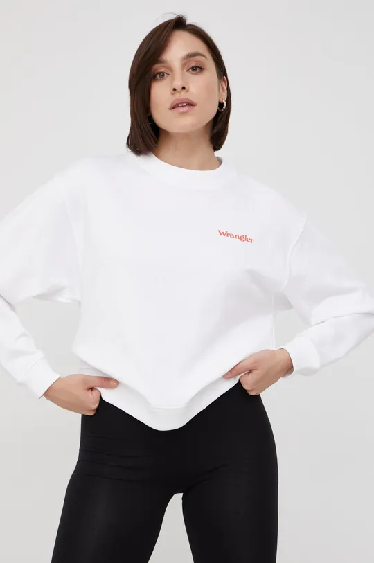 λευκό Βαμβακερή μπλούζα Wrangler Γυναικεία