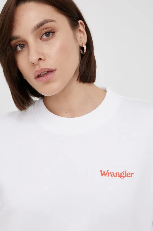 λευκό Βαμβακερή μπλούζα Wrangler