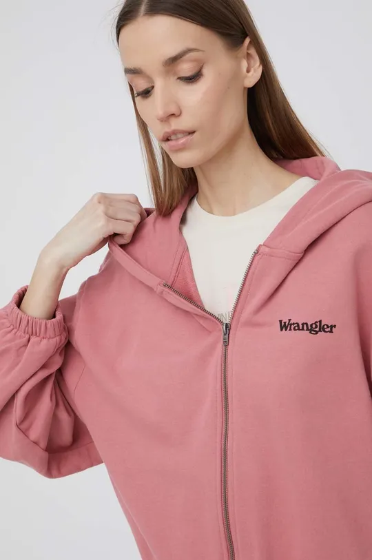 ροζ Βαμβακερή μπλούζα Wrangler