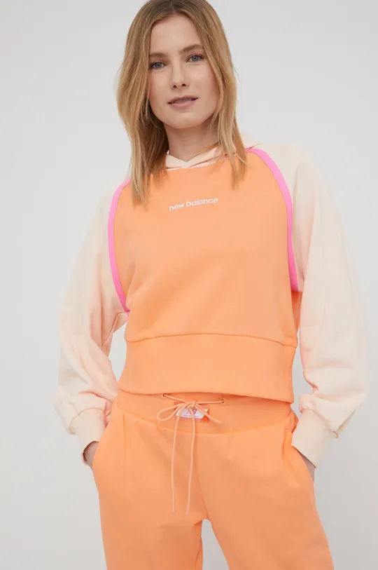 πορτοκαλί Βαμβακερή μπλούζα New Balance Γυναικεία