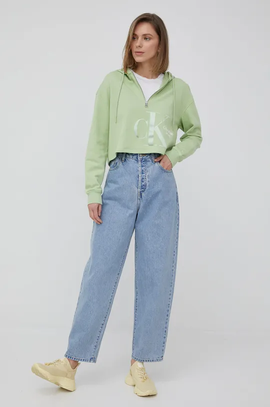 Calvin Klein Jeans bluza bawełniana J20J218171.PPYY zielony
