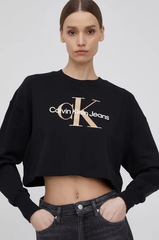 czarny Calvin Klein Jeans bluza bawełniana J20J218751.PPYY