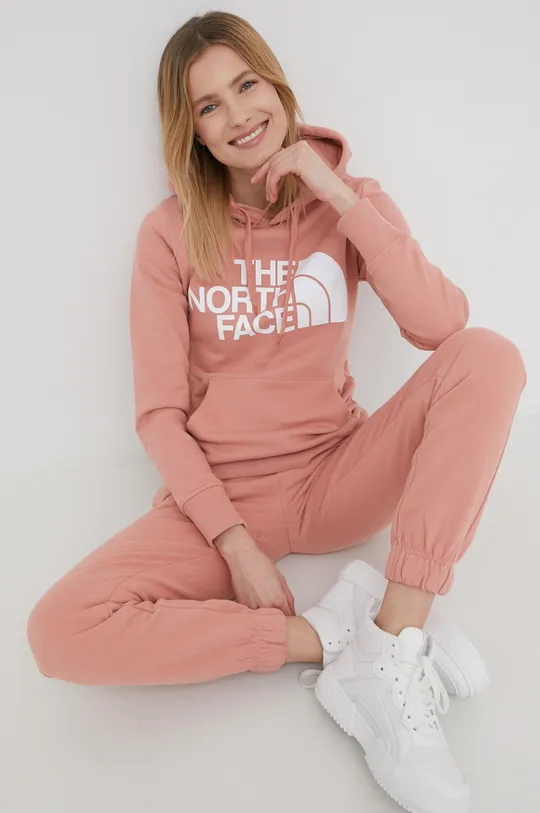 ροζ Βαμβακερή μπλούζα The North Face Γυναικεία