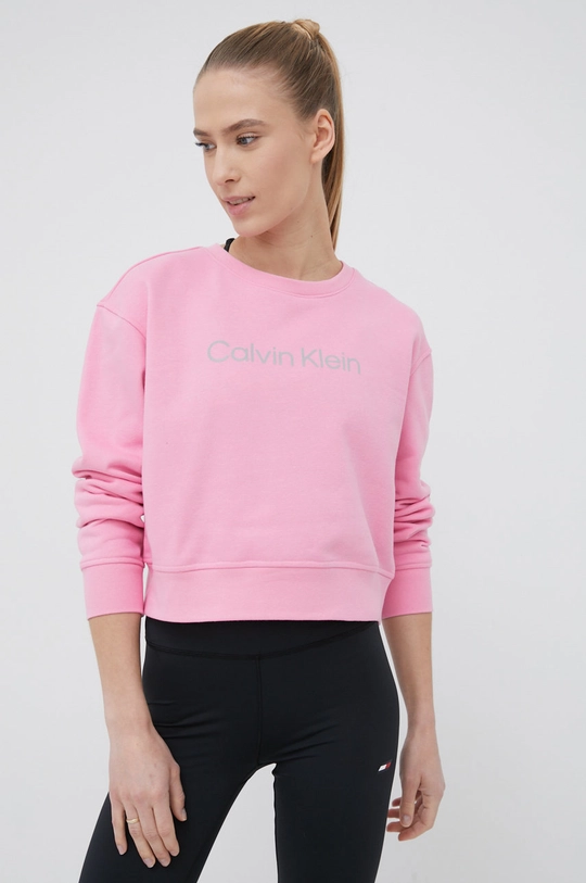 różowy Calvin Klein Performance bluza dresowa CK Essentials Damski