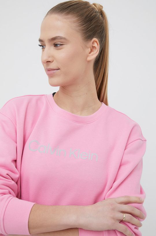 ostrá růžová Tepláková mikina Calvin Klein Performance Ck Essentials