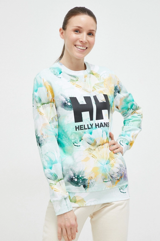 Helly Hansen hanorac de bumbac print verde 34261.