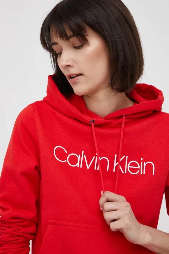 κόκκινο Βαμβακερή μπλούζα Calvin Klein Γυναικεία