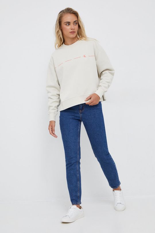 Calvin Klein Jeans bluza J20J218049.PPYY beżowy