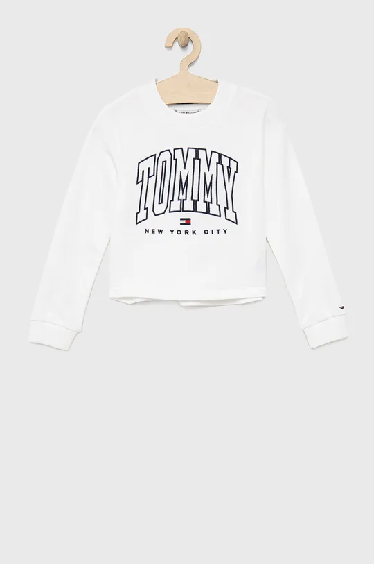 λευκό Παιδική βαμβακερή μπλούζα Tommy Hilfiger Για κορίτσια