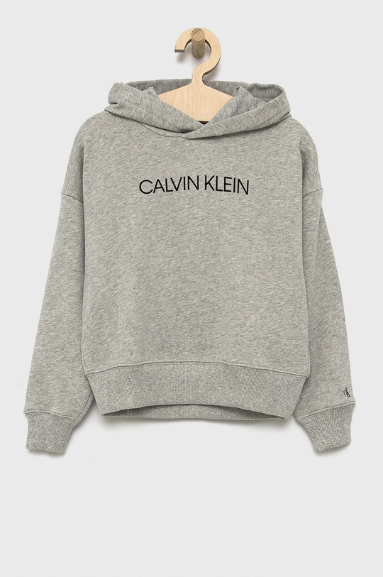 серый Детская хлопковая кофта Calvin Klein Jeans Для девочек