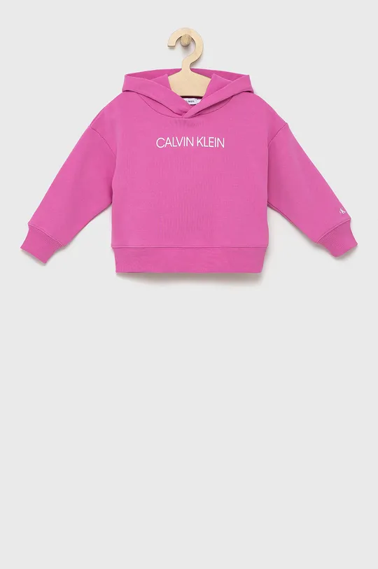 рожевий Дитяча бавовняна кофта Calvin Klein Jeans Для дівчаток