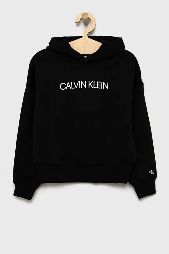 czarny Calvin Klein Jeans Bluza bawełniana dziecięca IG0IG01323.PPYY Dziewczęcy