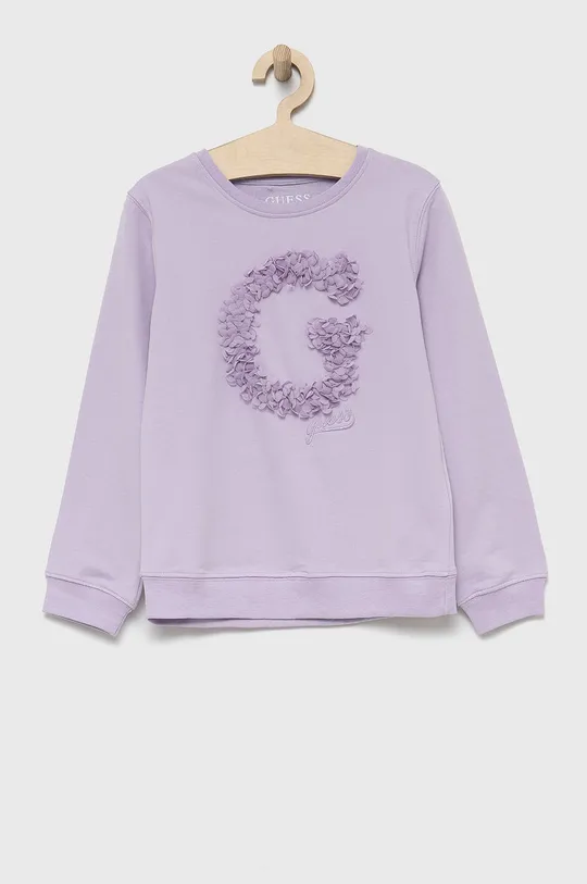 fioletowy Guess bluza bawełniana dziecięca Dziewczęcy