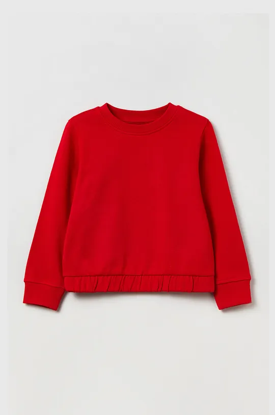 czerwony OVS bluza bawełniana dziecięca Dziewczęcy