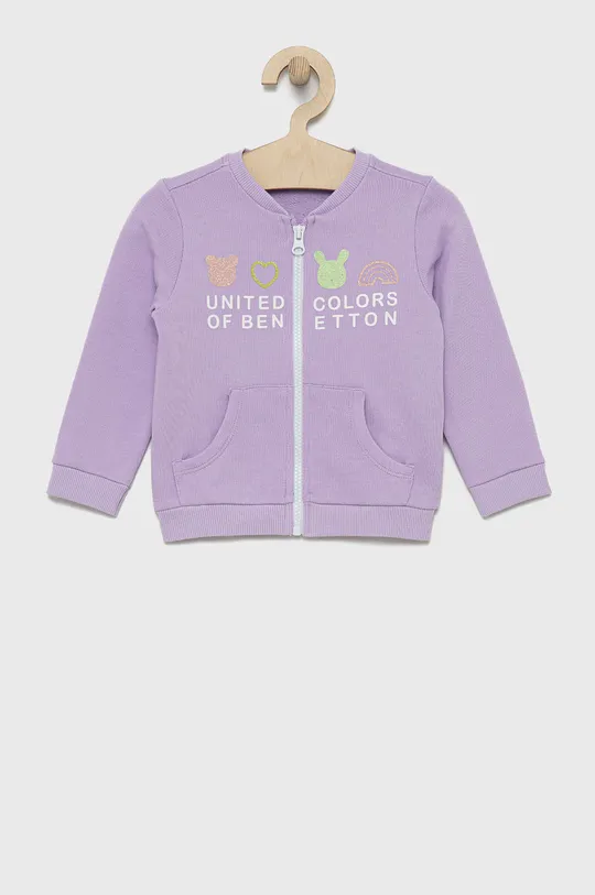 fioletowy United Colors of Benetton bluza bawełniana dziecięca Dziewczęcy