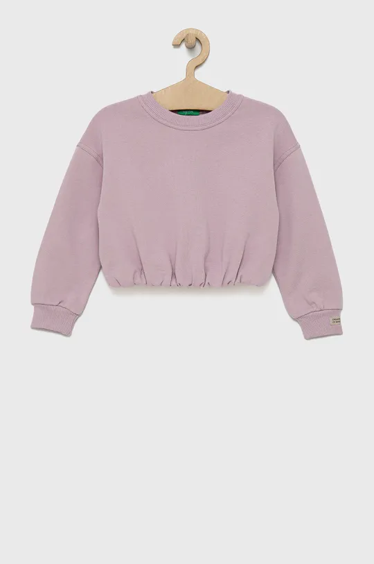ροζ United Colors of Benetton - Παιδική βαμβακερή μπλούζα Για κορίτσια