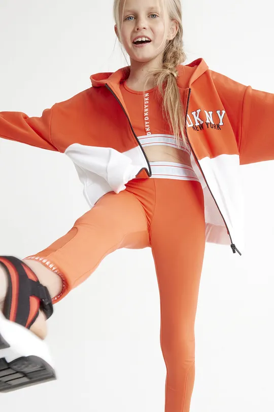 πορτοκαλί Παιδική βαμβακερή μπλούζα DKNY Για κορίτσια