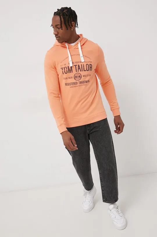 Βαμβακερή μπλούζα Tom Tailor πορτοκαλί