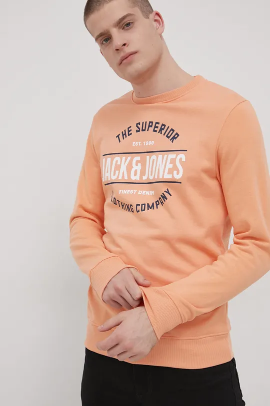 πορτοκαλί Βαμβακερή μπλούζα Jack & Jones Ανδρικά