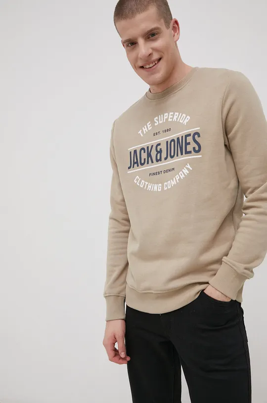 beżowy Jack & Jones Bluza bawełniana