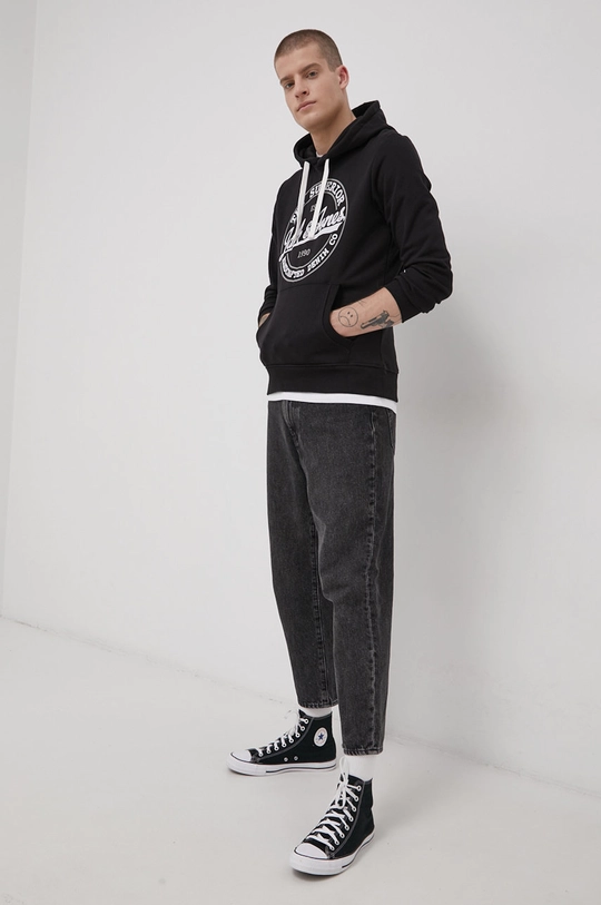 czarny Jack & Jones Bluza Męski