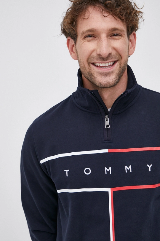 granatowy Tommy Hilfiger Bluza bawełniana Męski