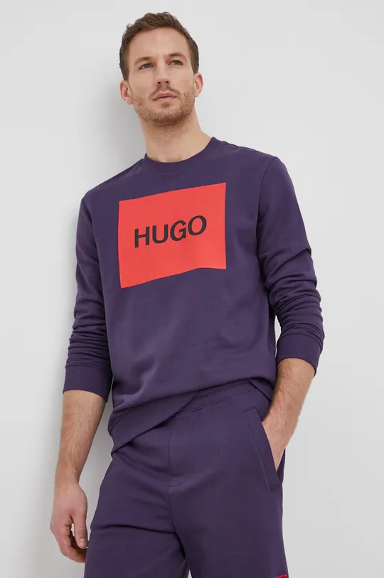 μωβ Hugo - Βαμβακερή μπλούζα