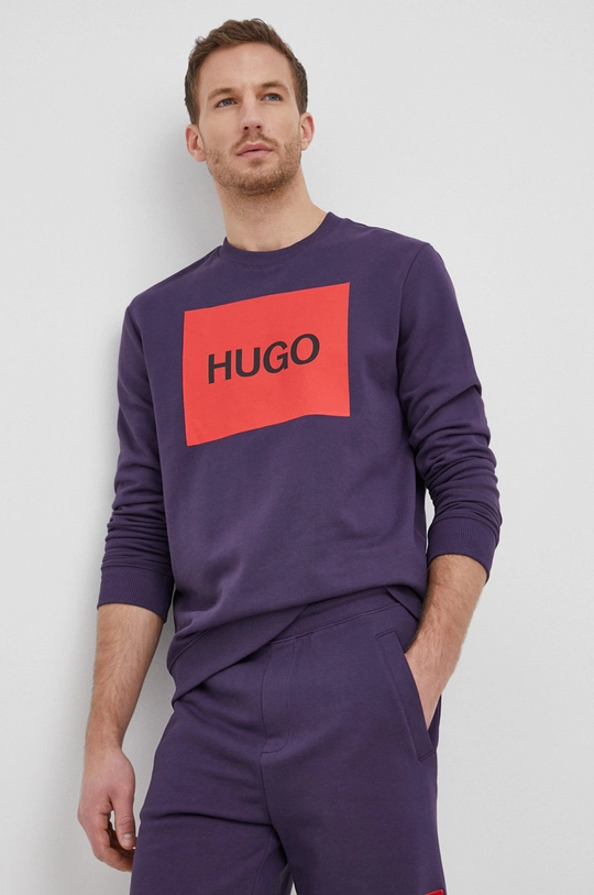 fioletowy Hugo Bluza bawełniana 50463314