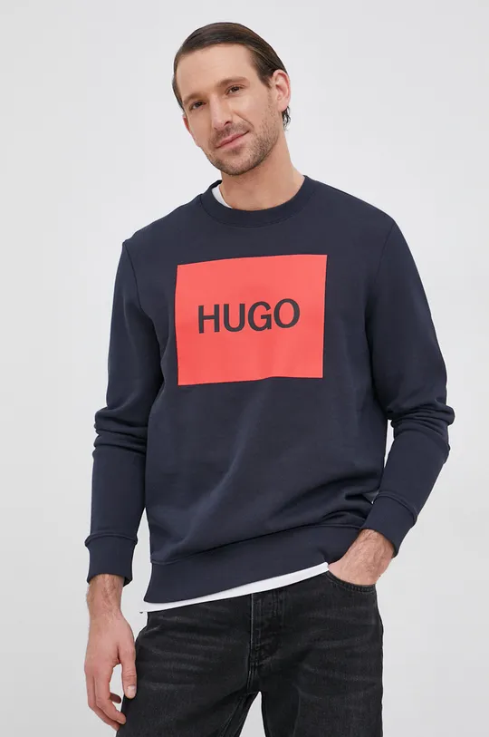 σκούρο μπλε Βαμβακερή μπλούζα Hugo