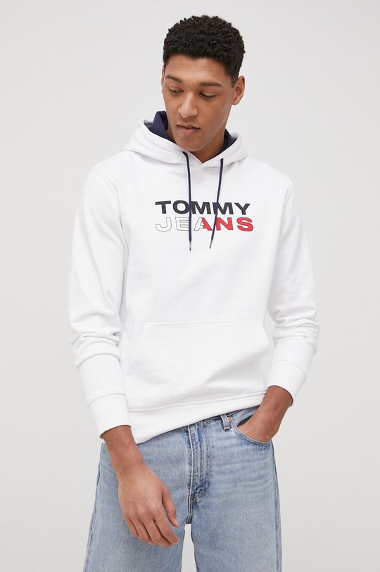 Bavlněná mikina Tommy Jeans bílá