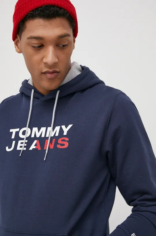 granatowy Tommy Jeans Bluza bawełniana DM0DM12375.PPYY