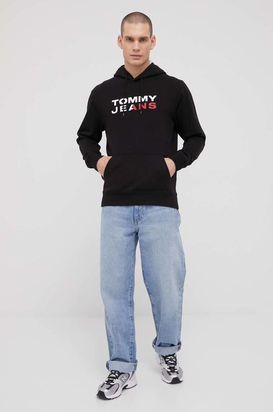 Bavlněná mikina Tommy Jeans černá