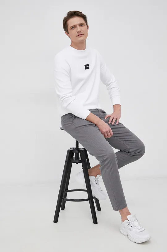 biały Calvin Klein - Bluza bawełniana Męski