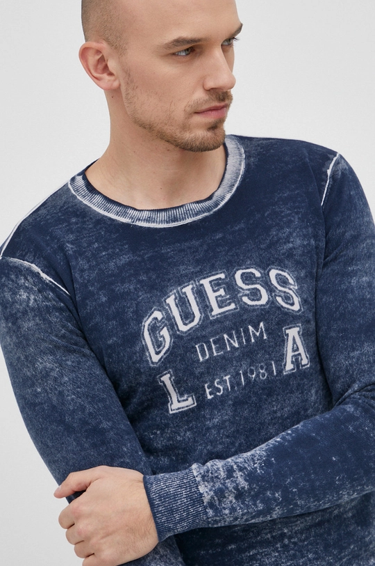 granatowy Guess sweter bawełniany