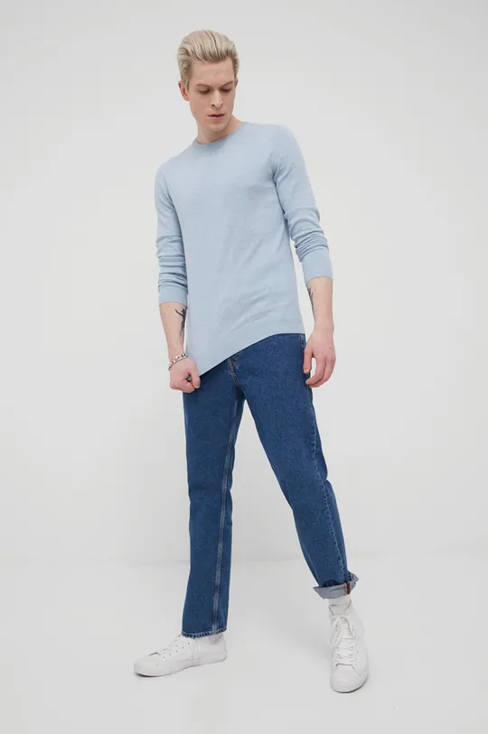 Бавовняний светер Tom Tailor блакитний