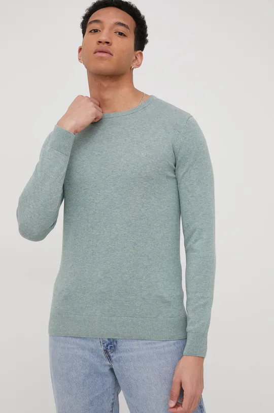 turkusowy Tom Tailor sweter bawełniany Męski