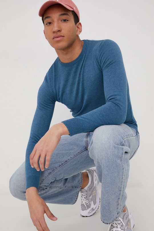 niebieski Tom Tailor sweter bawełniany Męski