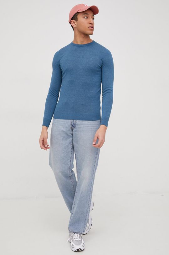 Tom Tailor sweter bawełniany niebieski