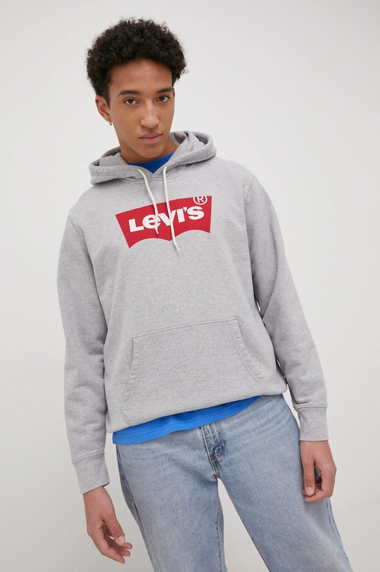 Βαμβακερή μπλούζα Levi's γκρί