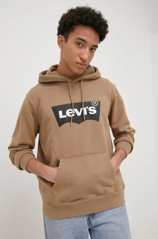 Levi's bluza bawełniana brązowy