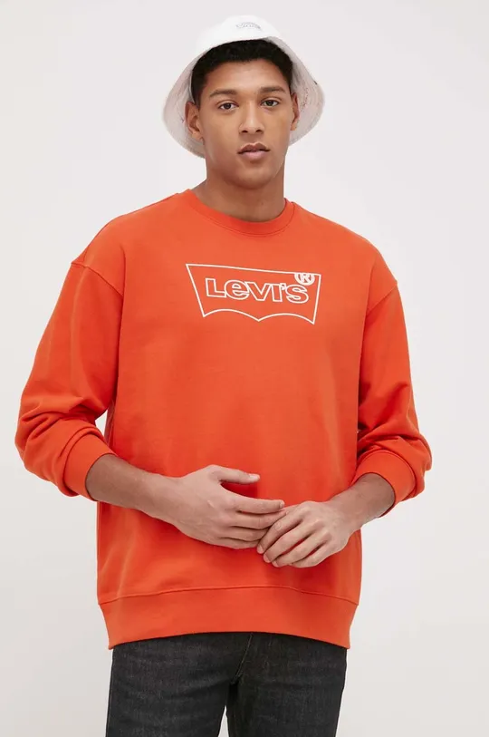 πορτοκαλί Levi's - Βαμβακερή μπλούζα Ανδρικά