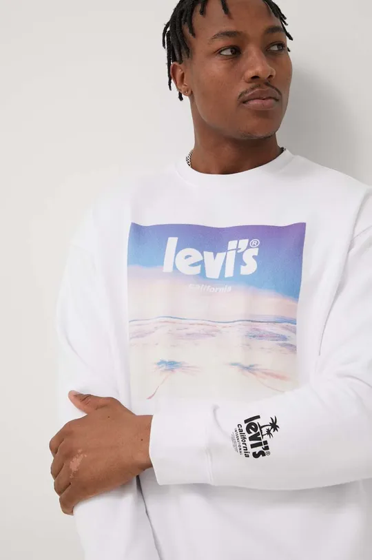 λευκό Βαμβακερή μπλούζα Levi's
