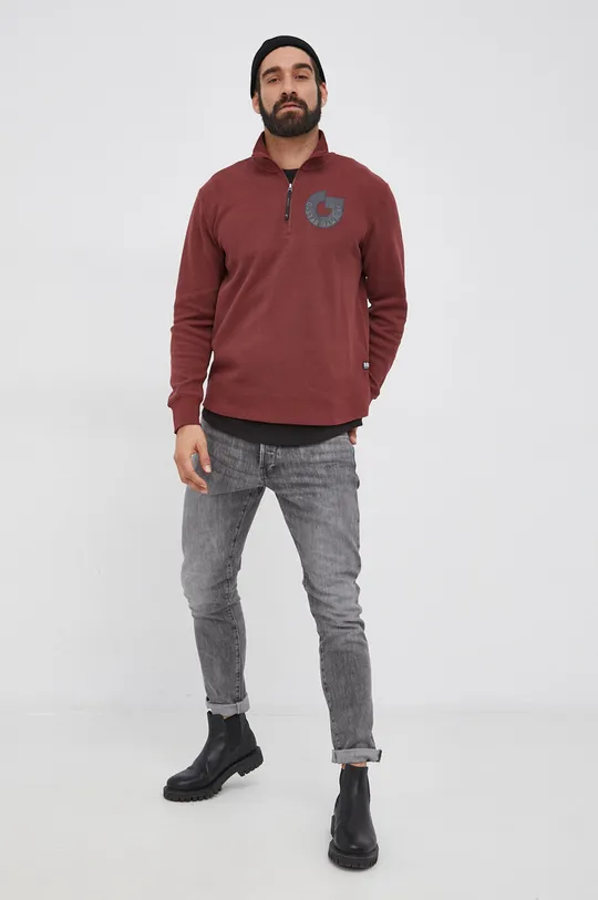 Bavlnená mikina G-Star Raw burgundské