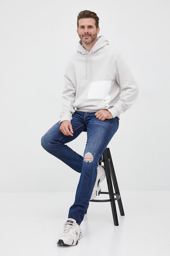 sivá Bavlnená mikina Calvin Klein Jeans Pánsky