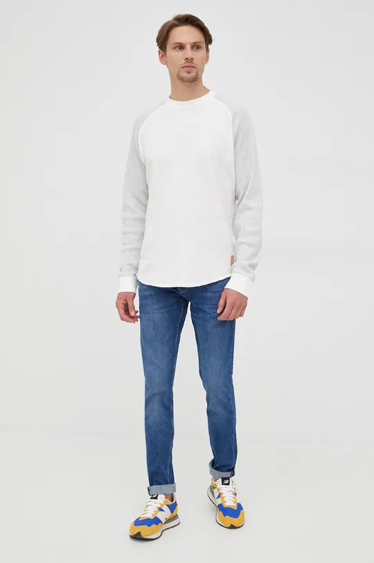 Scotch & Soda longsleeve bawełniany beżowy