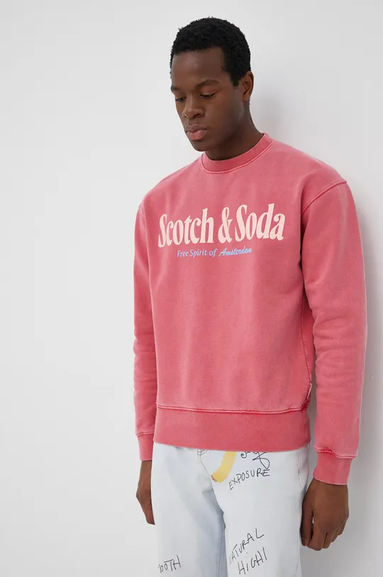 ροζ Βαμβακερή μπλούζα Scotch & Soda