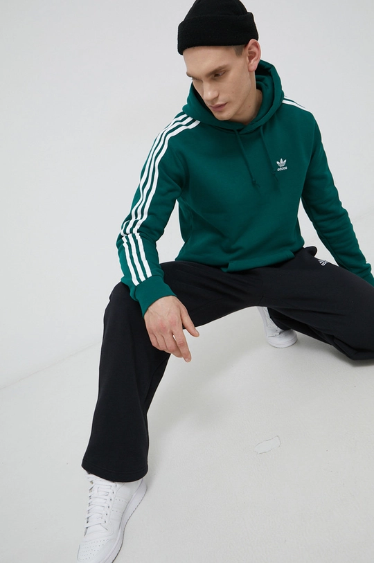 зелений Кофта adidas Originals HE9475 Adicolor Classics 3-Stripes Hoodie Чоловічий