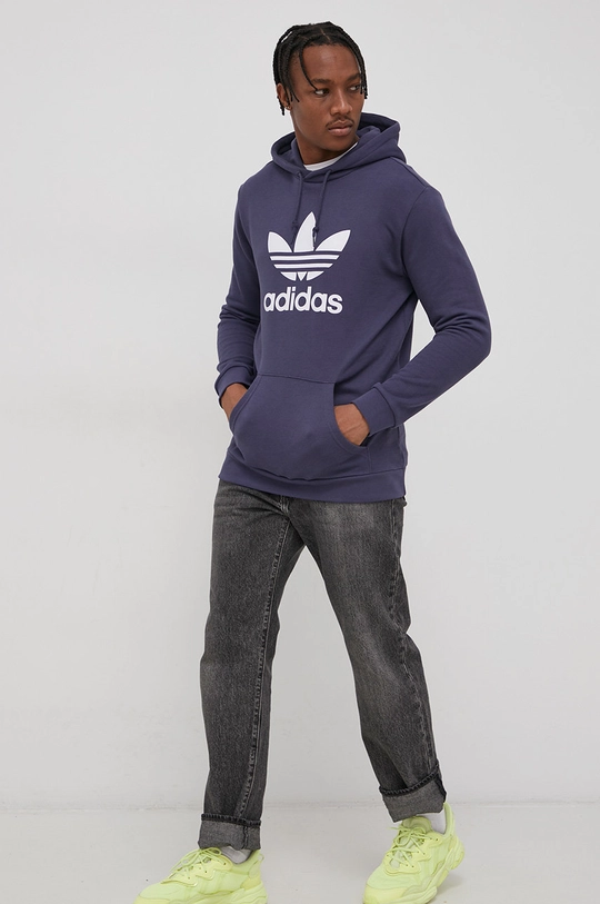 adidas Originals hanorac de bumbac HE9497 bleumarin